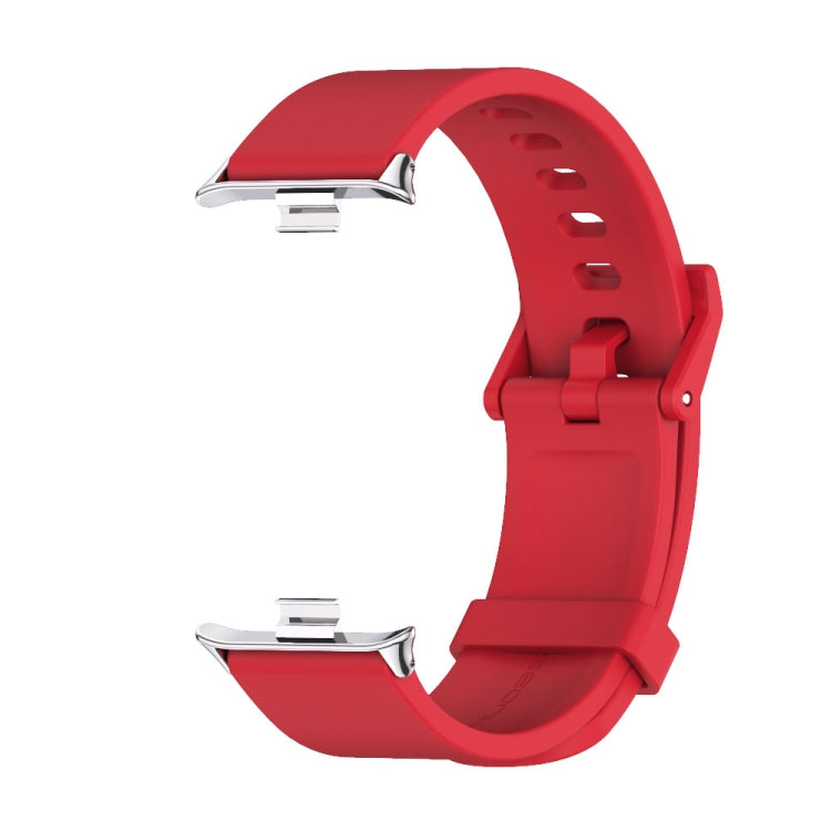 For Xiaomi Smart Band 9 Pro / 8 Pro Mijobs Silicone Breathable Watch Band(Red+Silver) - Watch Bands by MIJOBS | Online Shopping South Africa | PMC TechLife | Buy Now Pay Later Mobicred