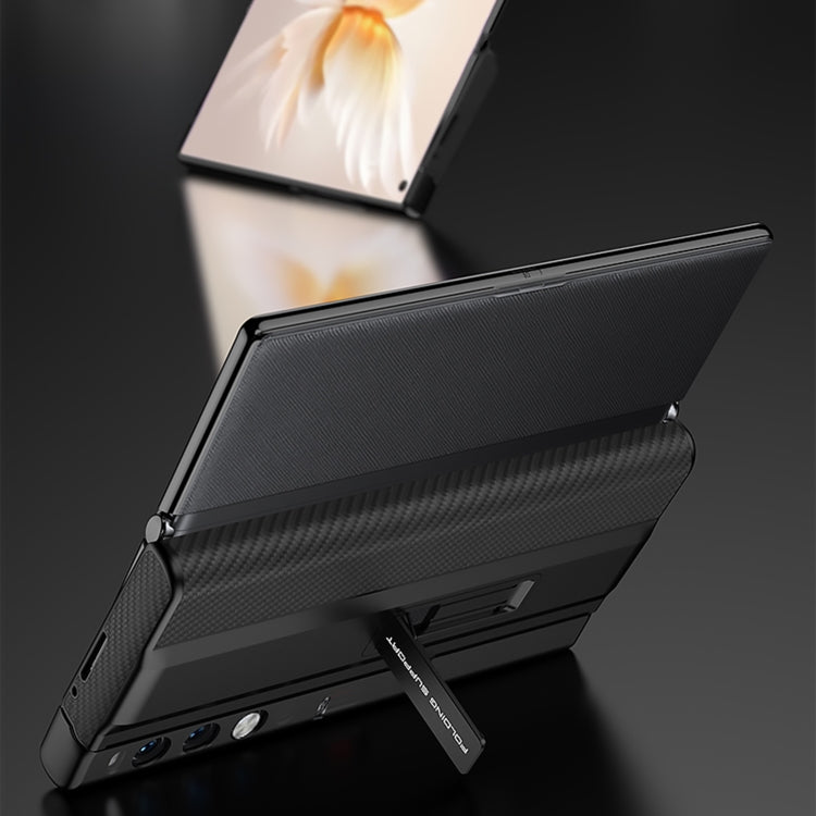 For Honor V Purse GKK Full Coverage Folding Leather Phone Case with Holder(Carbon Fiber) - Honor Cases by GKK | Online Shopping South Africa | PMC TechLife | Buy Now Pay Later Mobicred