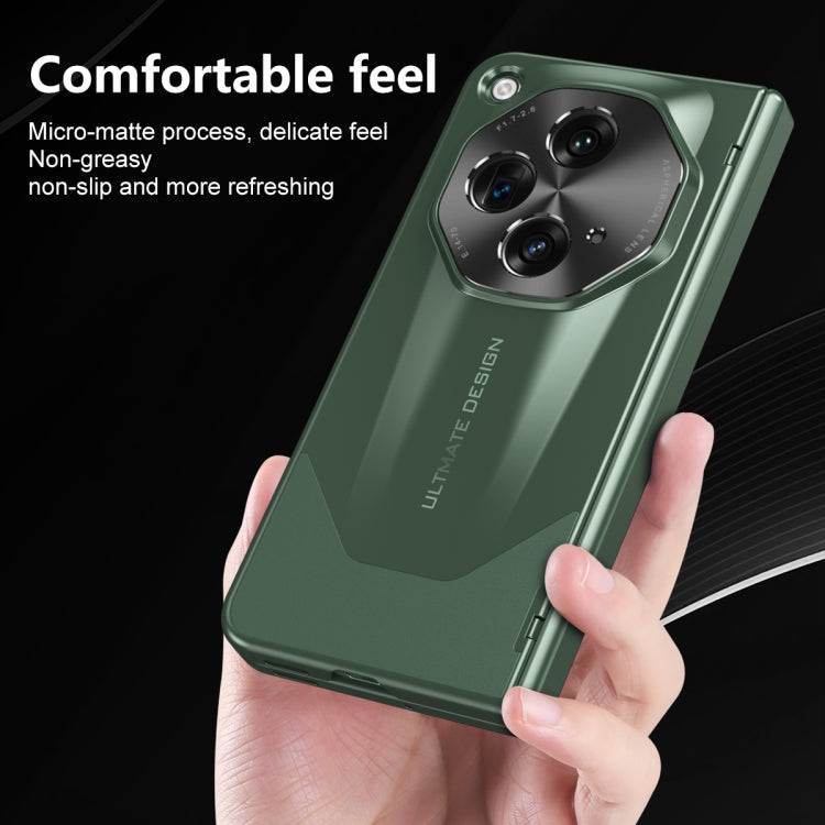 For OPPO Find N3 / OnePlus Open Integrated Frosted Electroplating Full Coverage Phone Case with Pen/Pen Slots(Black) - OnePlus Cases by PMC TechLife | Online Shopping South Africa | PMC TechLife | Buy Now Pay Later Mobicred