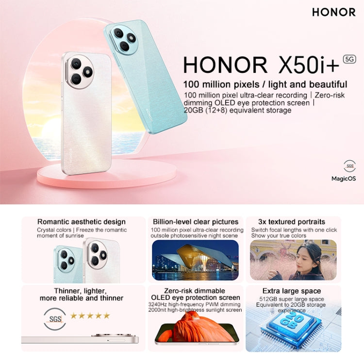 Honor X50i+, 12GB+256GB,  6.7 inch MagicOS 7.2 Dimensity 6080 Octa Core up to 2.4GHz, Network: 5G, OTG, Not Support Google Play(Blue) - Honor by Huawei | Online Shopping South Africa | PMC Jewellery | Buy Now Pay Later Mobicred