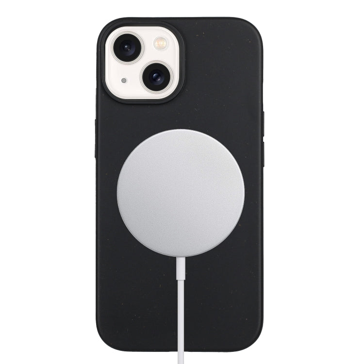 For iPhone 14 Wheat MagSafe Magnetic Straw Material + TPU Phone Case(Black) - iPhone 14 Cases by PMC TechLife | Online Shopping South Africa | PMC TechLife | Buy Now Pay Later Mobicred