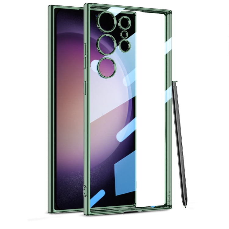 For Samsung Galaxy S24 GKK Plating Transparent TPU Phone Case, Without pen(Green) - Galaxy S24 5G Cases by GKK | Online Shopping South Africa | PMC Jewellery | Buy Now Pay Later Mobicred