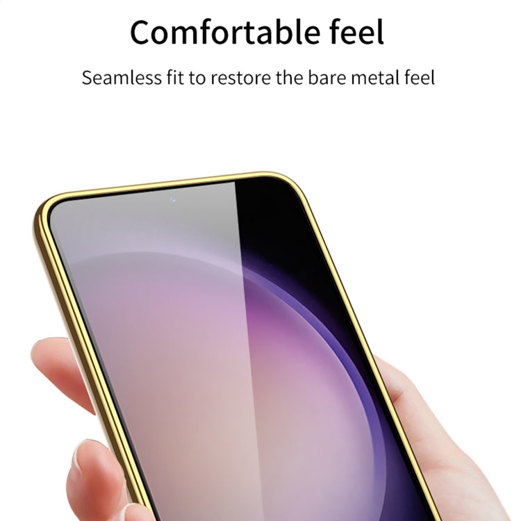 For Samsung Galaxy S24+ 5G GKK Weave Texture Electroplating PU Protective Phone Case(Purple) - Galaxy S24+ 5G Cases by GKK | Online Shopping South Africa | PMC TechLife | Buy Now Pay Later Mobicred