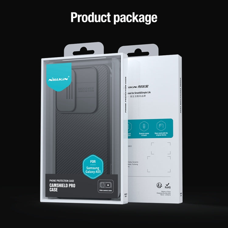 For Samsung Galaxy A55 NILLKIN Black Mirror Pro Series Camshield PC Phone Case(Blue) - free shipping - PMC TechLife - Order now!