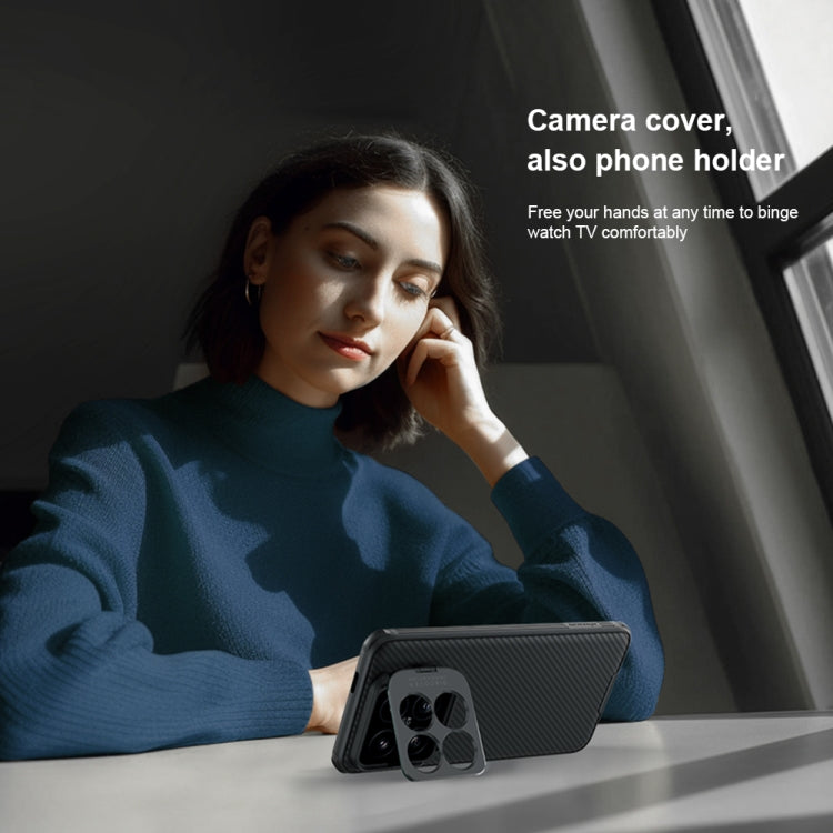 For Xiaomi 14 Pro NILLKIN Black Mirror Prop CD Texture Mirror Precise Hole Phone Case(Blue) - 14 Pro Cases by NILLKIN | Online Shopping South Africa | PMC TechLife | Buy Now Pay Later Mobicred