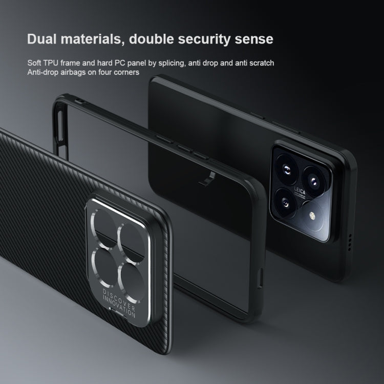 For Xiaomi 14 Pro NILLKIN Black Mirror Prop CD Texture Mirror Precise Hole Phone Case(Blue) - 14 Pro Cases by NILLKIN | Online Shopping South Africa | PMC TechLife | Buy Now Pay Later Mobicred