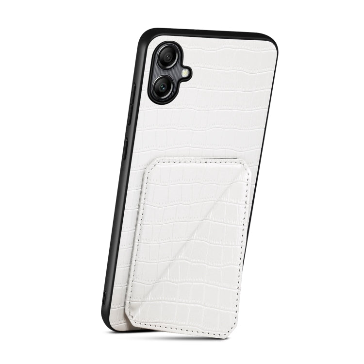 For Samsung Galaxy S24+ 5G Denior Imitation Crocodile Leather Back Phone Case with Holder(White) - Galaxy S24+ 5G Cases by Denior | Online Shopping South Africa | PMC Jewellery