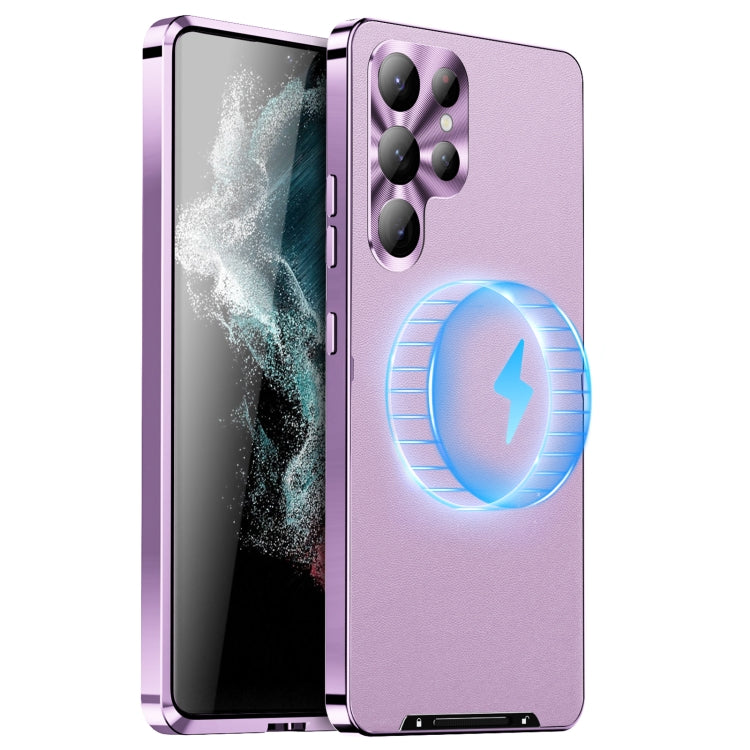 For Samsung Galaxy S24 Ultra 5G MagSafe Magnetic Plain Metal Phone Case(Purple) - Galaxy S24 Ultra 5G Cases by PMC Jewellery | Online Shopping South Africa | PMC Jewellery