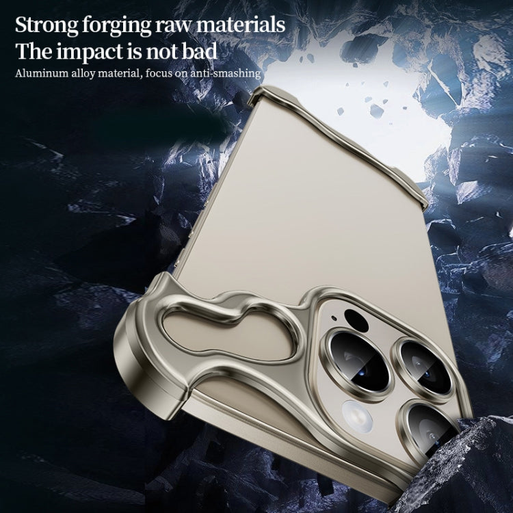 For iPhone 15 Pro Frameless Metal Corner Pad Phone Case with Lens Film(White) - free shipping - PMC TechLife - Order now!