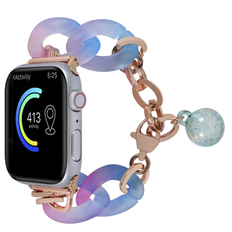 For Apple Watch SE 2023 44mm Gradient Resin Chain Watch Band(Blue) - free shipping - PMC TechLife - Order now!