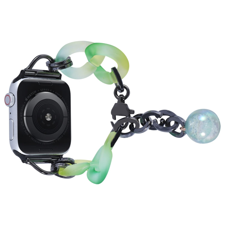 For Apple Watch Series 8 41mm Gradient Resin Chain Watch Band(Green) - Watch Bands by PMC TechLife | Online Shopping South Africa | PMC TechLife | Buy Now Pay Later Mobicred