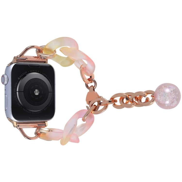 For Apple Watch Series 2 42mm Gradient Resin Chain Watch Band(Pink) - Watch Bands by PMC TechLife | Online Shopping South Africa | PMC TechLife | Buy Now Pay Later Mobicred