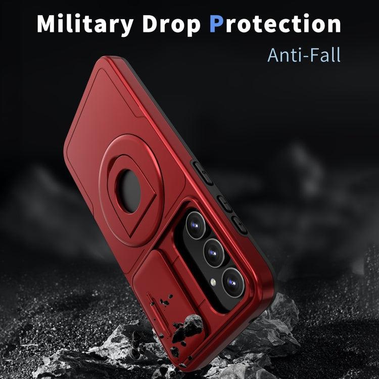 For Samsung Galaxy S22+ 5G Camshield MagSafe Ring Holder Armor Phone Case(Red) - Galaxy S22+ 5G Cases by PMC TechLife | Online Shopping South Africa | PMC TechLife | Buy Now Pay Later Mobicred