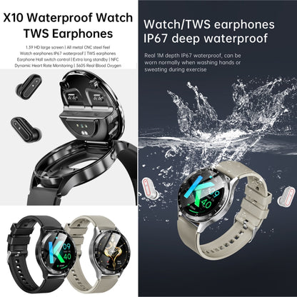 X10 Headphones Smart Watch 1.39 inch Waterproof Bracelet, Support Bluetooth Call / NFC / Heart Rate(Black) - Smart Watches by PMC Jewellery | Online Shopping South Africa | PMC Jewellery