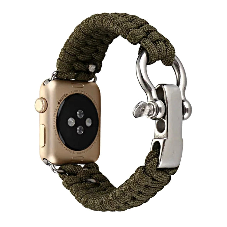 For Apple Watch Ultra 49mm / Series 8&7 45mm / SE 2&6&SE&5&4 44mm / 3&2&1 42mm Umbrella Cord Nylon Braided Watch Band(Beige) - Smart Wear by PMC Jewellery | Online Shopping South Africa | PMC Jewellery