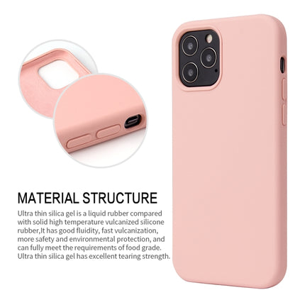 For iPhone 12 / 12 Pro Solid Color Liquid Silicone Shockproof Protective Case(Carmine) - iPhone 12 / 12 Pro Cases by PMC Jewellery | Online Shopping South Africa | PMC Jewellery