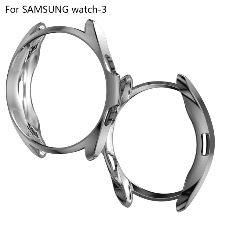 For Samsung Galaxy Watch 3 41mm Electroplating Hollow Half-pack TPU Protective Case(Gray) - Watch Cases by ENKAY | Online Shopping South Africa | PMC TechLife | Buy Now Pay Later Mobicred