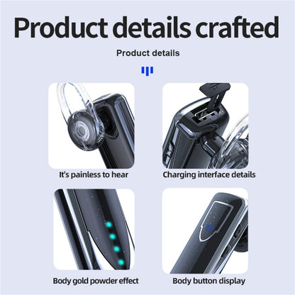 ME-3 Bluetooth 5.0 Business Style Touch Switch Bluetooth Earphone(Blue) - Bluetooth Earphone by PMC Jewellery | Online Shopping South Africa | PMC Jewellery
