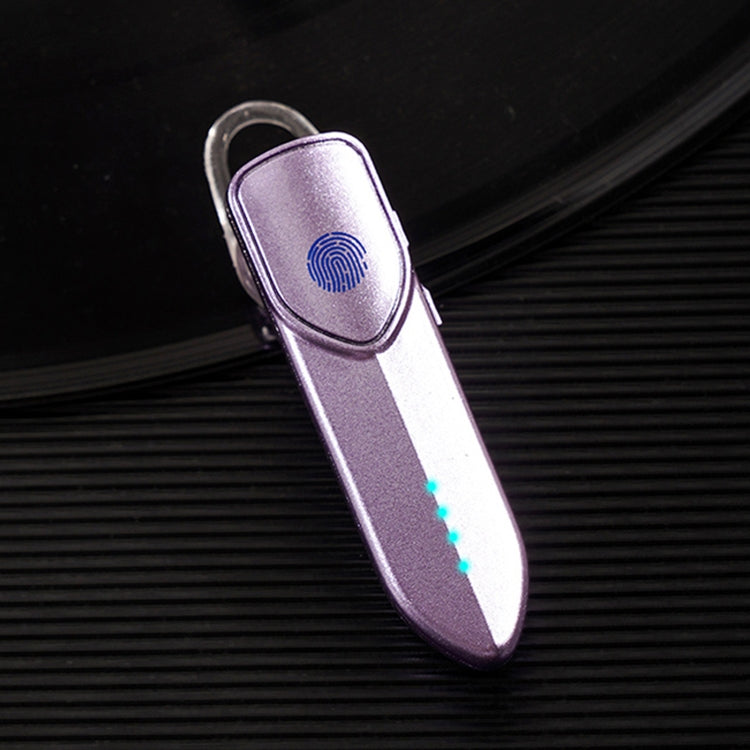 V19S Bluetooth 5.0 Business Style Fingerprint Touch Bluetooth Earphone(Purple) - Bluetooth Earphone by PMC TechLife | Online Shopping South Africa | PMC TechLife