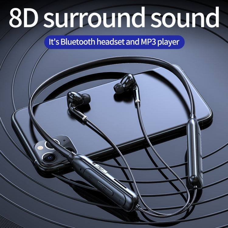M60 8D Surround Sound Wireless Neck-mounted 5.1 Bluetooth Earphone Support TF Card MP3 Mode(Pink) - Neck-mounted Earphone by PMC TechLife | Online Shopping South Africa | PMC TechLife
