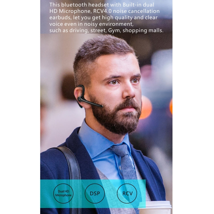 F910 Bluetooth 5.0 Hanging Ear Style Dual Mic Noise Cancelling Bluetooth Earphone(Black) - Bluetooth Earphone by PMC TechLife | Online Shopping South Africa | PMC TechLife
