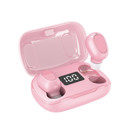 L21 Pro IPX7 Waterproof Wireless Bluetooth Earphone with Charging Box & Digital Display, Support Siri & Call(Pink) - Bluetooth Earphone by PMC Jewellery | Online Shopping South Africa | PMC Jewellery