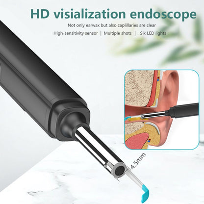 H02006 WiFi Smart Visual Ear Pick HD Digital Mouth Nose Ear Endoscope (Black) - Ear Care Tools by PMC Jewellery | Online Shopping South Africa | PMC Jewellery