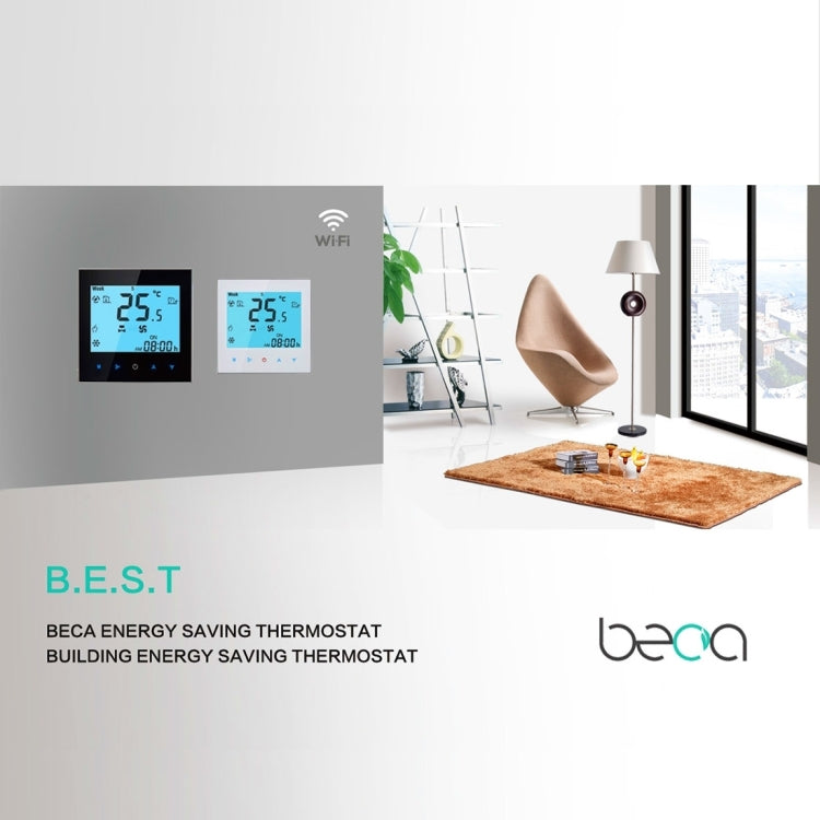 LCD Display Air Conditioning 2-Pipe Programmable Room Thermostat for Fan Coil Unit, Supports Wifi(White) - Thermostat & Thermometer by PMC TechLife | Online Shopping South Africa | PMC TechLife