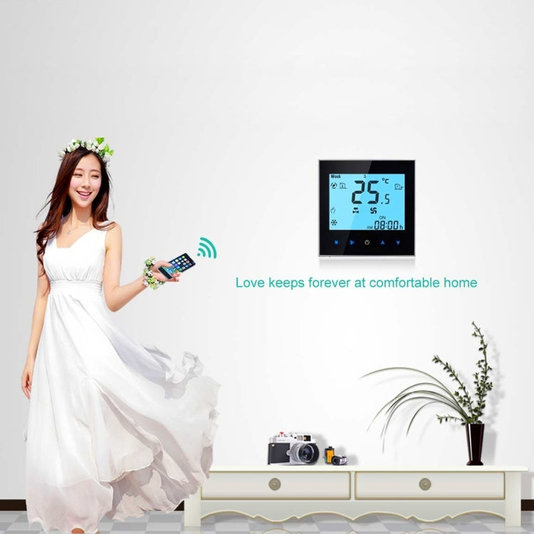 LCD Display Air Conditioning 2-Pipe Programmable Room Thermostat for Fan Coil Unit, Supports Wifi(White) - Thermostat & Thermometer by PMC TechLife | Online Shopping South Africa | PMC TechLife
