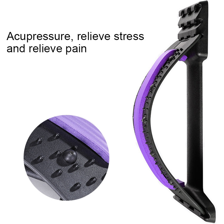 Lumbar Traction Stretching Device Posture Corrector Waist Support Spine Pain Relief Back Massage Stretcher(Black purple) - Massage & Relaxation by PMC Jewellery | Online Shopping South Africa | PMC Jewellery