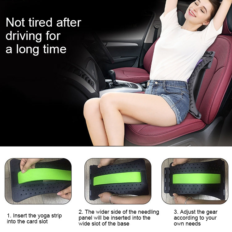 Lumbar Traction Stretching Device Posture Corrector Waist Support Spine Pain Relief Back Massage Stretcher(Black Red) - free shipping - PMC TechLife - Order now!