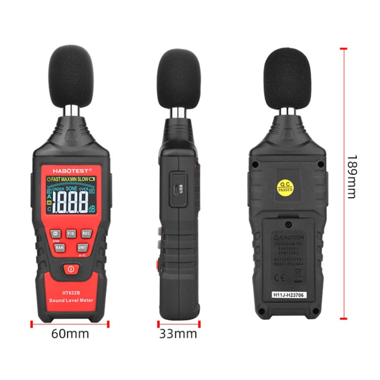HABOTEST HT622B Household High Precision Digital Sound Level Meter - free shipping - PMC TechLife - Order now!