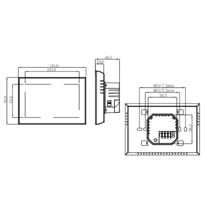 BHT-8000-GA Control Water Heating Energy-saving and Environmentally-friendly Smart Home Negative Display LCD Screen Round Room Thermostat without WiFi(Black) - Thermostat & Thermometer by PMC Jewellery | Online Shopping South Africa | PMC Jewellery