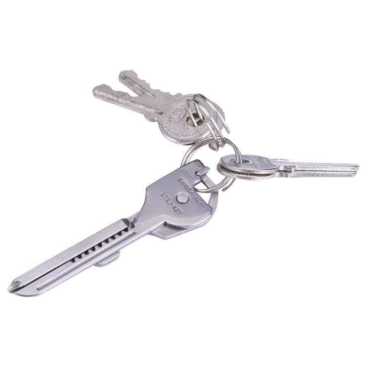 SWISS+TECH Stainless Steel 6 in 1 Multi-function Outdoor Key Chain, Foldable Mini Tools Key Ring - Mountaineering Outfit by PMC TechLife | Online Shopping South Africa | PMC TechLife