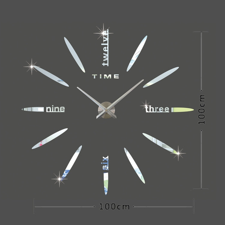 Bedroom Home Decor Large 3D Mirror DIY Wall Sticker Clock, Size: 100*100cm(Silver) - free shipping - PMC TechLife - Order now!