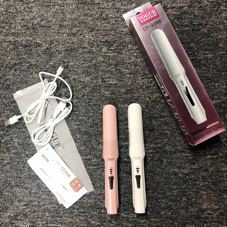 Wireless Mini USB Rechargeable Hair Straightener Hair Curler Double Purpose Hair Splint(White) - Hair Curler by PMC Jewellery | Online Shopping South Africa | PMC Jewellery