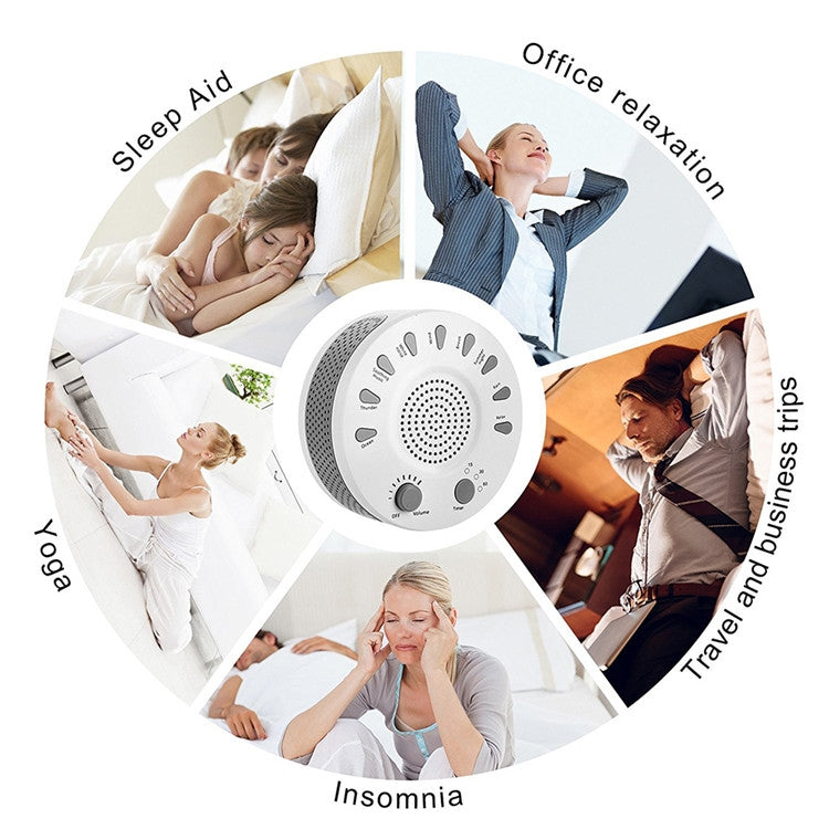 White Noise Machine Sleep Aid Device Improves Sleeping with Nine Timed Music(White) - Massage & Relaxation by PMC Jewellery | Online Shopping South Africa | PMC Jewellery