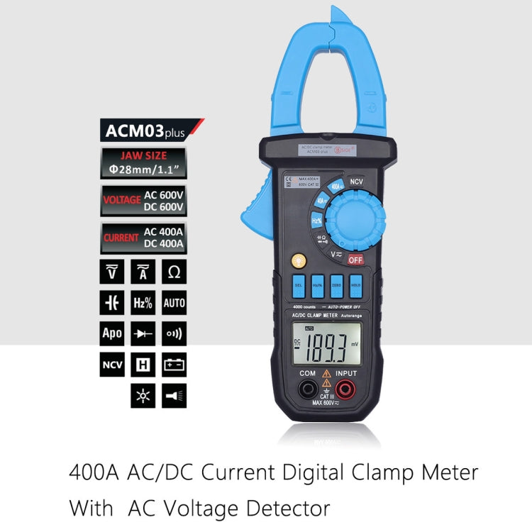 BSIDE ACM03 Plus 400A  AC / DC Clamp Meter - Current & Voltage Tester by BSIDE | Online Shopping South Africa | PMC TechLife | Buy Now Pay Later Mobicred