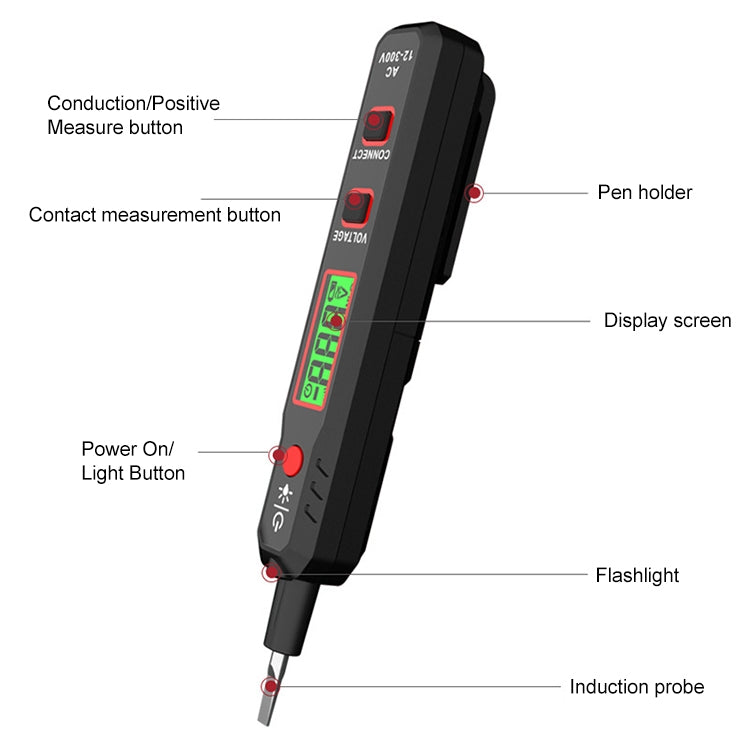 HABOTEST HT89 Contact Type High-sensitivity LCD Digital Display Sound and Light Alarm Test Pen - Current & Voltage Tester by HABOTEST | Online Shopping South Africa | PMC Jewellery | Buy Now Pay Later Mobicred