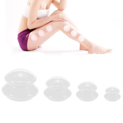 4 Cups / Set Health Care Body Massage Cupping Therapy Anti Cellulite Silicone Vacuum Cups(White) - Cupping & Moxibustion by PMC Jewellery | Online Shopping South Africa | PMC Jewellery