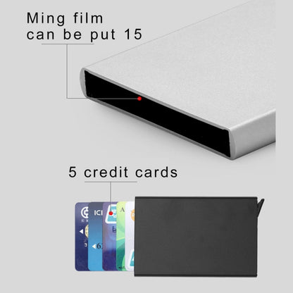 Antimagnetic Stainless Steel PU Business Card Holder Credit Card Case, Size: 10*6.2*0.8cm(Grey) - Card & Passport Bags by PMC Jewellery | Online Shopping South Africa | PMC Jewellery