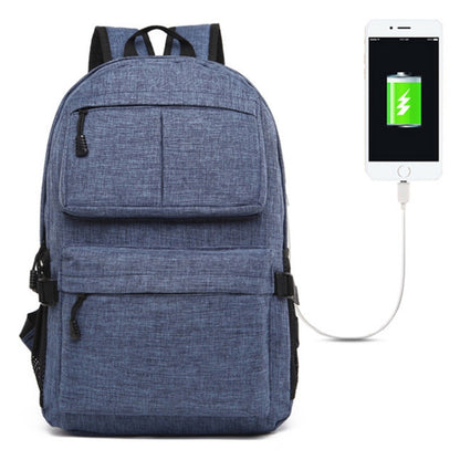 Universal Multi-Function Oxford Cloth Laptop Shoulders Bag Backpack with External USB Charging Port, Size: 46x32x12cm, For 15.6 inch and Below Macbook, Samsung, Lenovo, Sony, DELL Alienware, CHUWI, ASUS, HP(Blue) - Backpack by PMC Jewellery | Online Shopping South Africa | PMC Jewellery