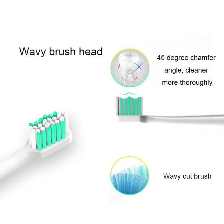 USB Wireless Charge Sonic Electric Toothbrush Adult Oral Hygiene Rechargeable Ultrasonic Tooth Brush with 4 Brush Heads (Green) - Toothbrushes by PMC Jewellery | Online Shopping South Africa | PMC Jewellery