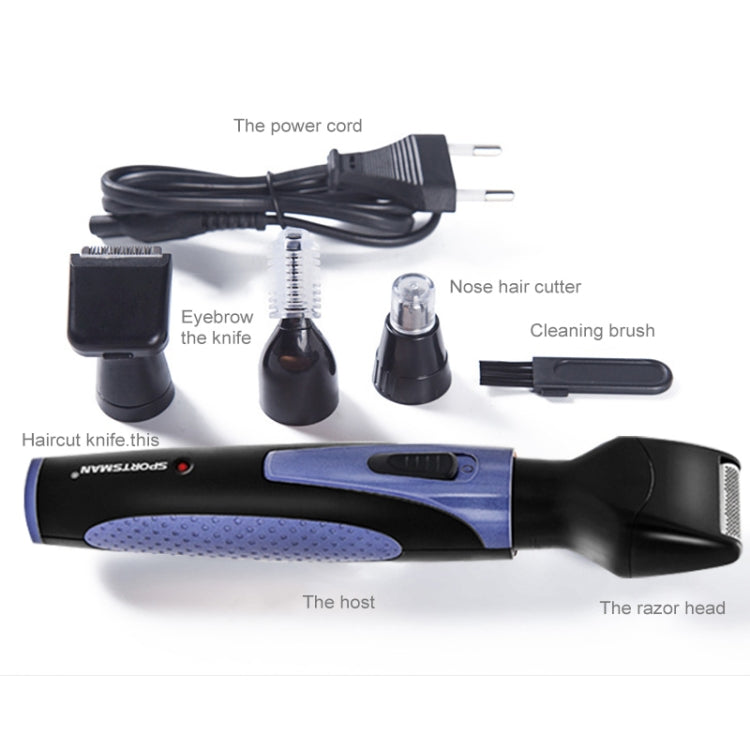 SPORTSMAN Four-in-one USB Rechargeable Ear Nose Trimmer Beard Face Shaver Eyebrows Hair Trimmer For Men(blue USB type) - Electric Shavers by SPORTSMAN | Online Shopping South Africa | PMC Jewellery