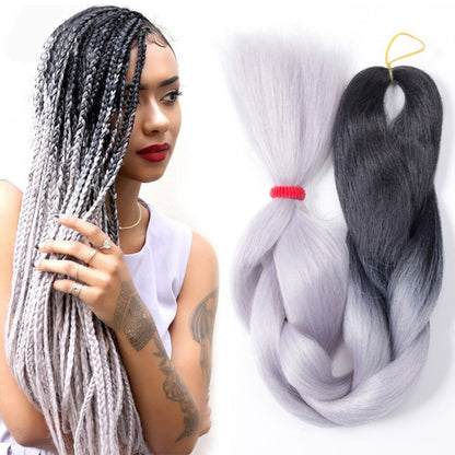 Fashion Color Gradient Individual Braid Wigs Chemical Fiber Big Braids, Length: 60cm(40 Sapphire+Purple Red) - Wigs by PMC Jewellery | Online Shopping South Africa | PMC Jewellery