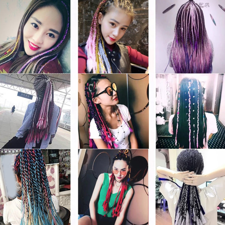 Fashion Color Gradient Individual Braid Wigs Chemical Fiber Big Braids, Length: 60cm(40 Sapphire+Purple Red) - Wigs by PMC Jewellery | Online Shopping South Africa | PMC Jewellery