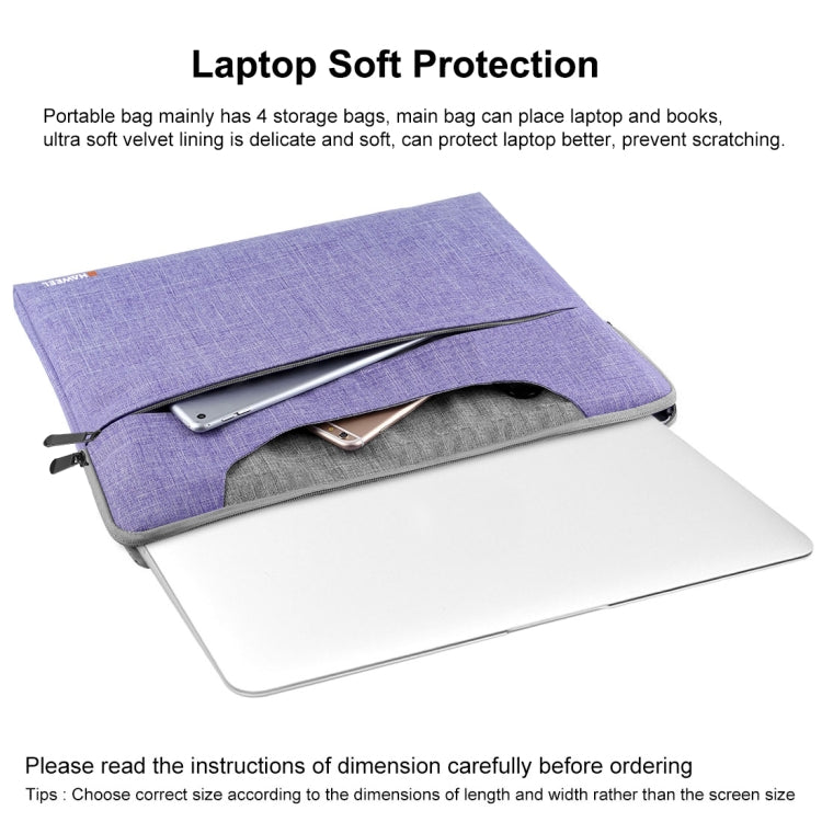 HAWEEL 15.6inch Laptop Handbag, For Macbook, Samsung, Lenovo, Sony, DELL Alienware, CHUWI, ASUS, HP, 15.6 inch and Below Laptops(Purple) - 13.3 inch by HAWEEL | Online Shopping South Africa | PMC Jewellery