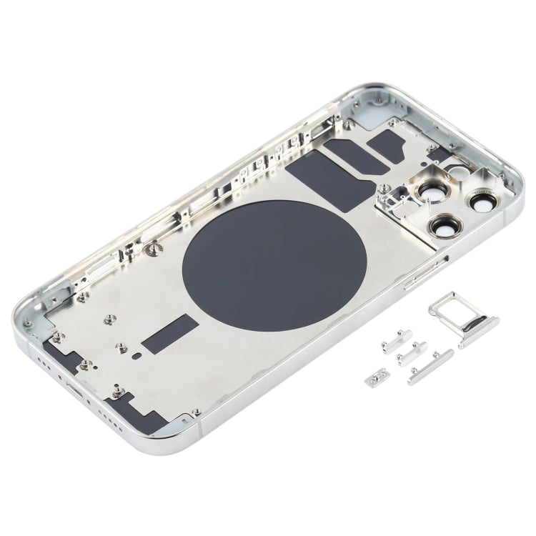 Back Housing Cover with SIM Card Tray & Side  Keys & Camera Lens for iPhone 12 Pro(White) - Back Cover by PMC TechLife | Online Shopping South Africa | PMC TechLife | Buy Now Pay Later Mobicred