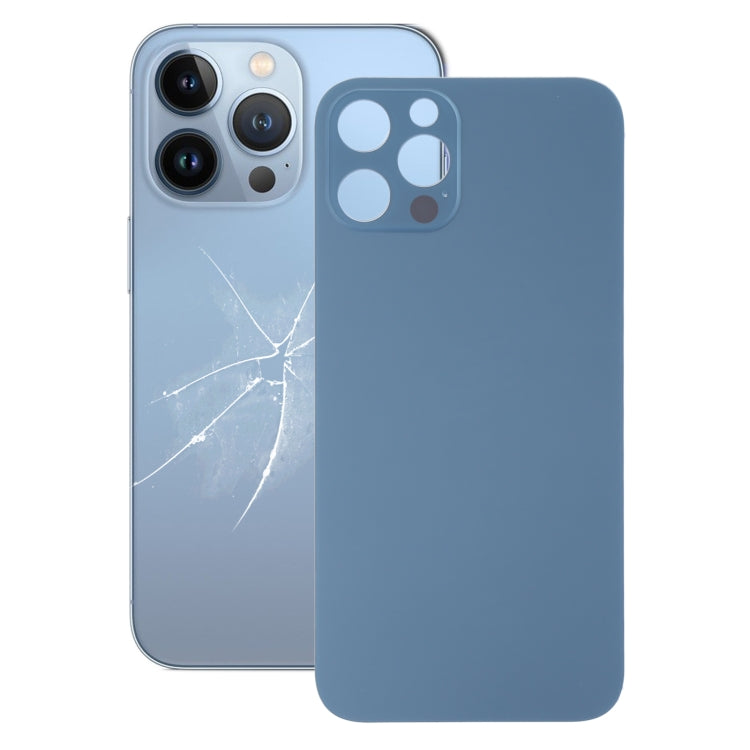 Easy Replacement Big Camera Hole Glass Back Battery Cover for iPhone 13 Pro Max(Blue) - Back Cover by PMC TechLife | Online Shopping South Africa | PMC TechLife