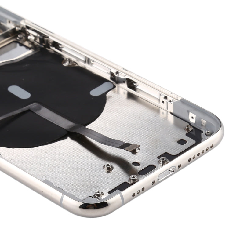 Battery Back Cover (with Side Keys & Card Tray & Power + Volume Flex Cable & Wireless Charging Module) for iPhone 11 Pro Max(Silver) - Back Cover by PMC TechLife | Online Shopping South Africa | PMC TechLife